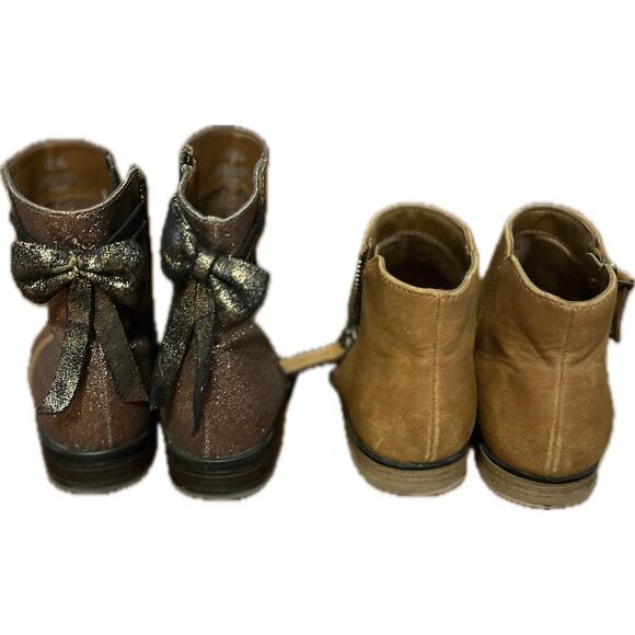 Girl's Brown Ankle Boots, Lot of 2 - Picture 3 of 5